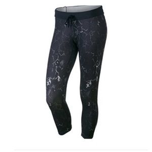 NIKE Lightning Black Printed Leggings Crops XL